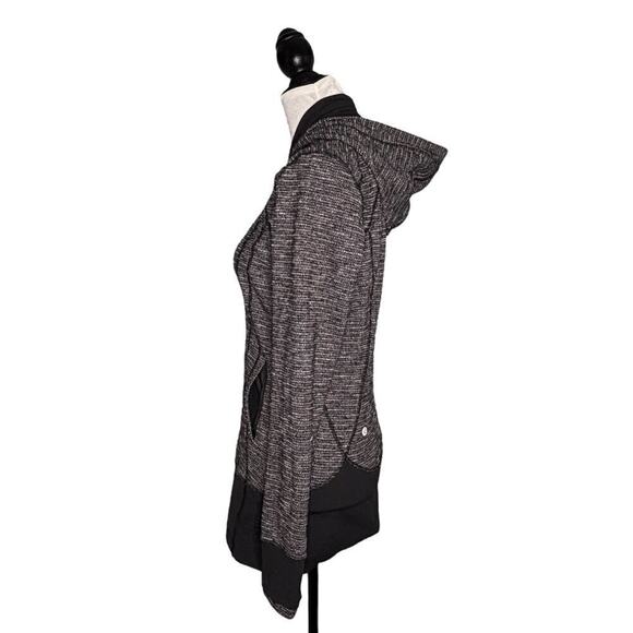 Lululemon Daily Practice Jacket Coco Pique Black White Rose Gold Zipper Size 8 - Picture 10 of 14